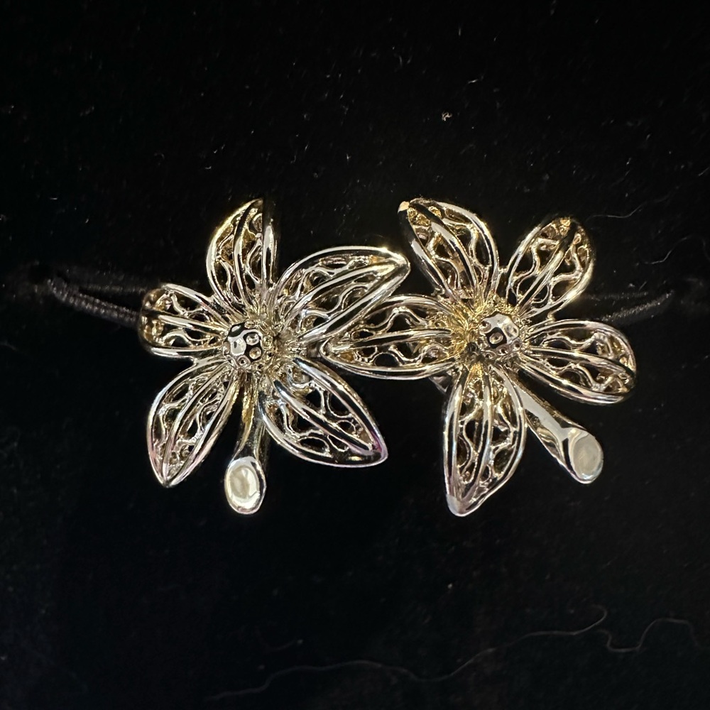 Elegant Gold in color Floral Earrings